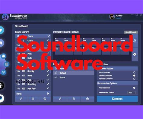 Downloadable soundboard - Import, edit, and mix sounds and export recordings in different file formats. Supports 16-bit, 24-bit and 32-bit. Great plugin support, including support for LADSPA, LV2, Nyquist, VST and Audio Unit effect plug-ins. Non destructive audio editing, including Cut, Copy, Paste and Delete. Download Audacity for free here. 